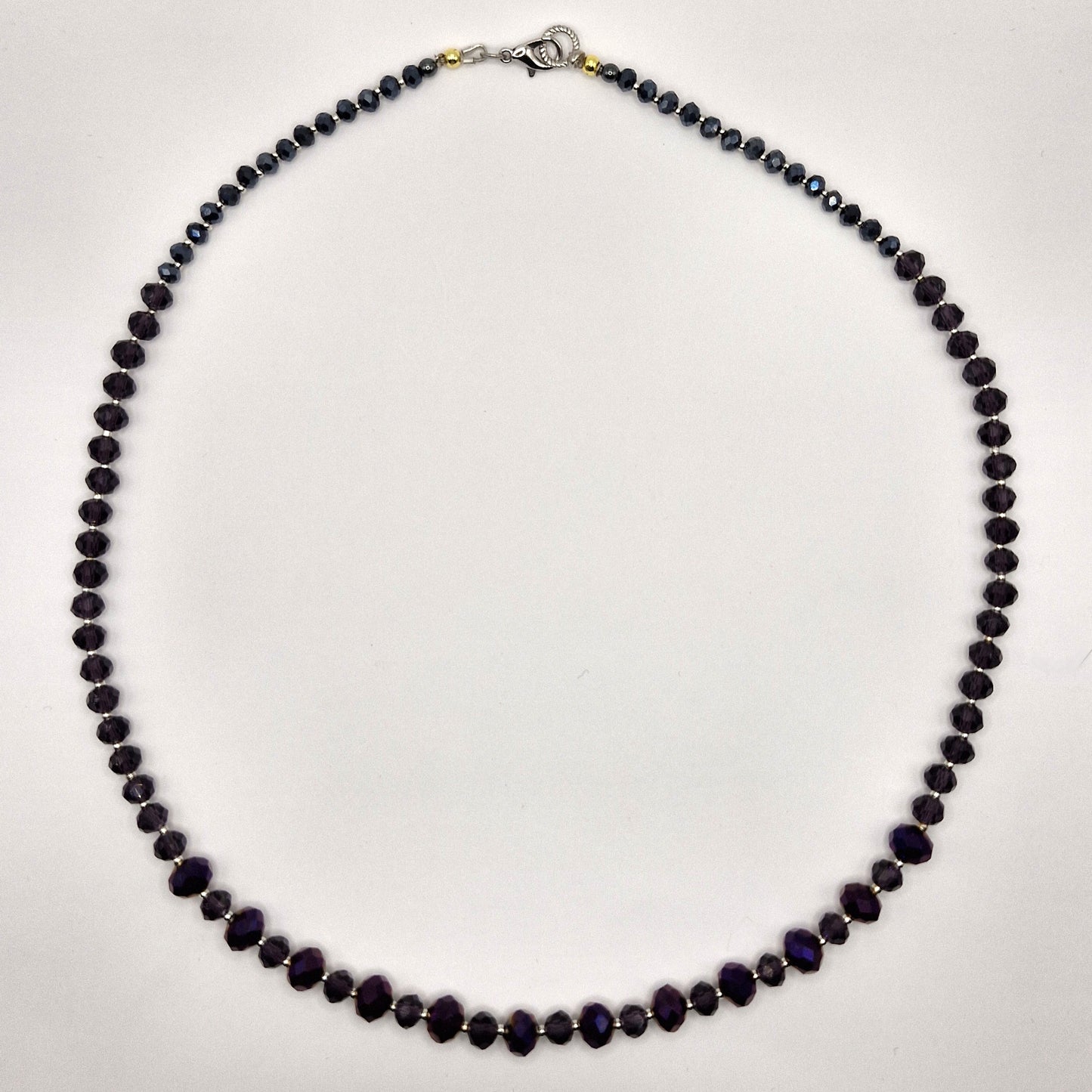 FASETTI Glass Necklace - Faceted Crystal 54cm Hand knotted