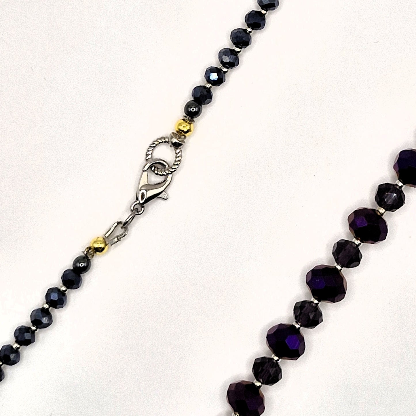 FASETTI Glass Necklace - Faceted Crystal 54cm Hand knotted