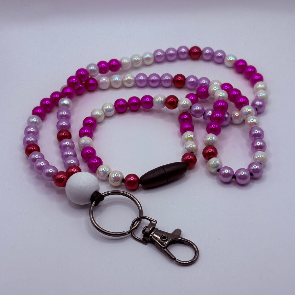 Avainnauha kaulaan pinkki-violetti 80 cm