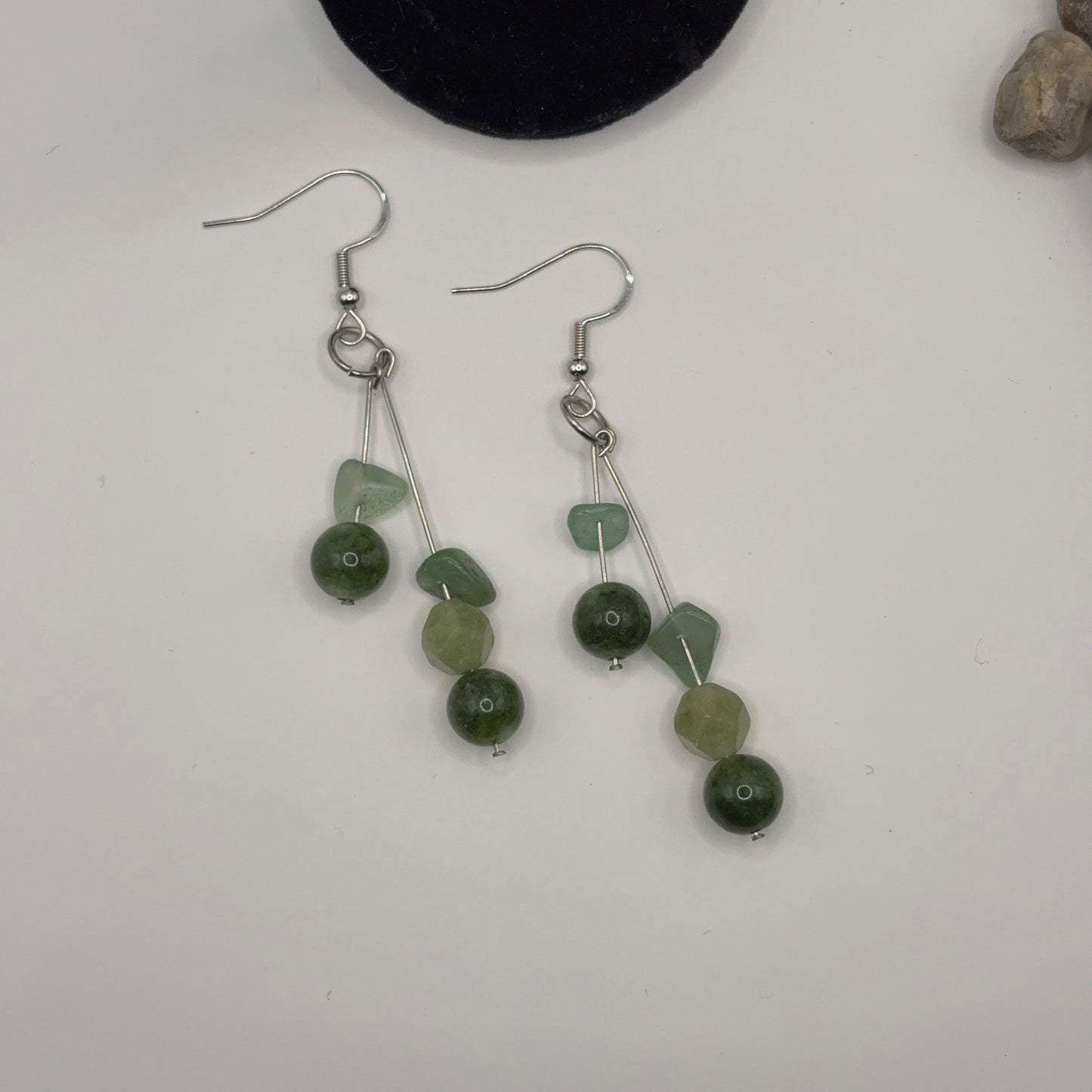 JASPIS - earrings made of Jasper and Aventurine