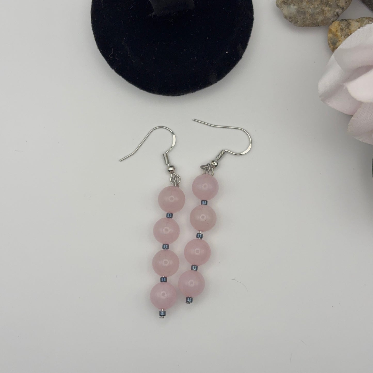 ROSE QUARTZ & HEMATITE Earrings