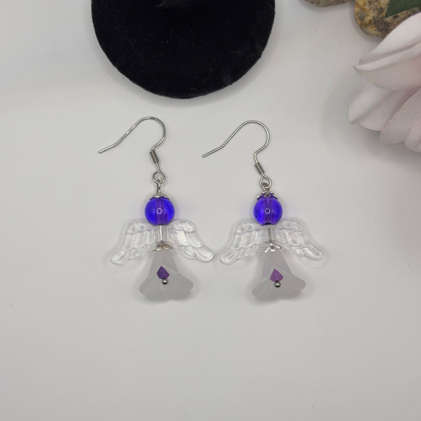 ANGEL Earrings - Glass & Acrylic 5cm