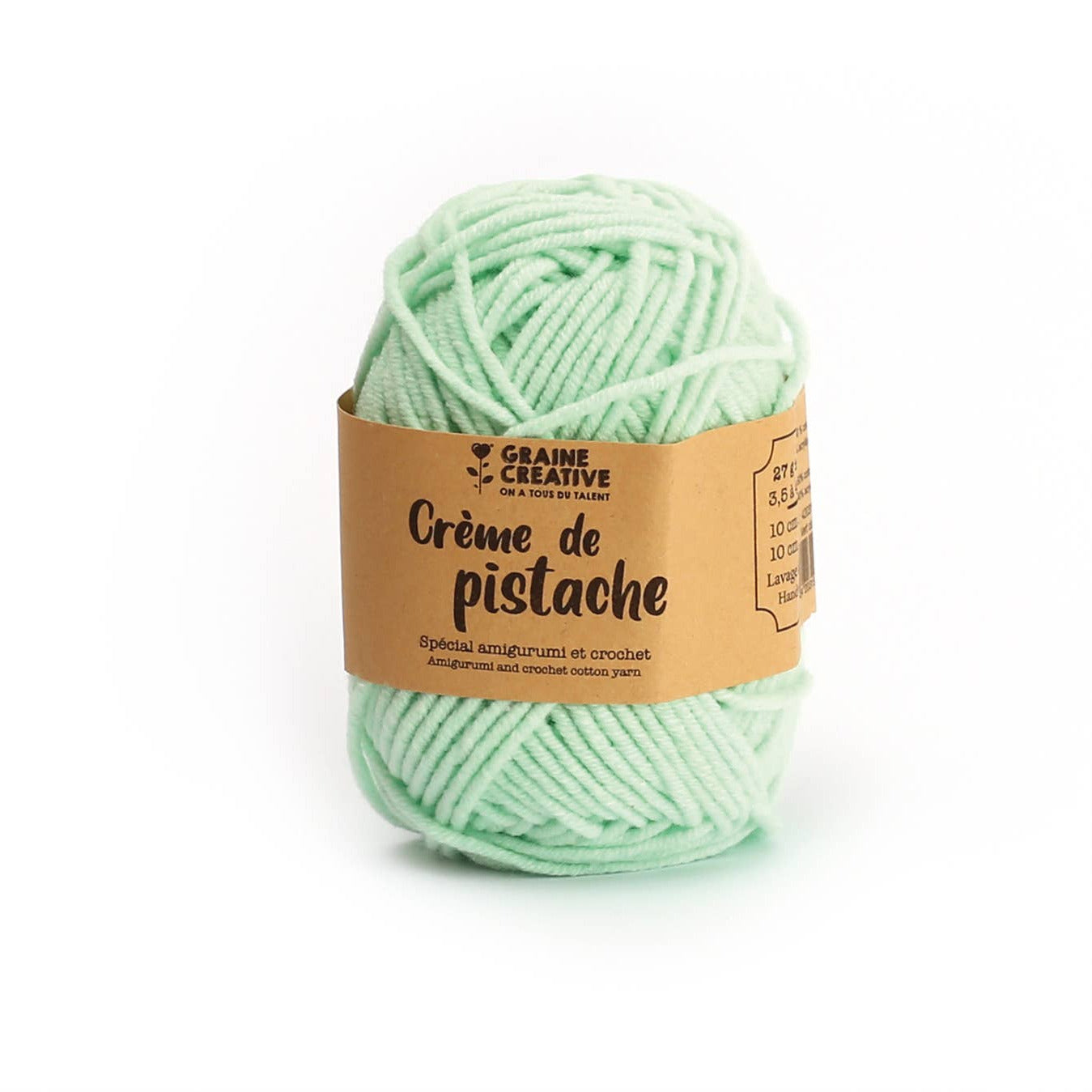 Graine Créative Vaaleanvihreä Puuvillalanka 27g n. 55m - Amigurumi