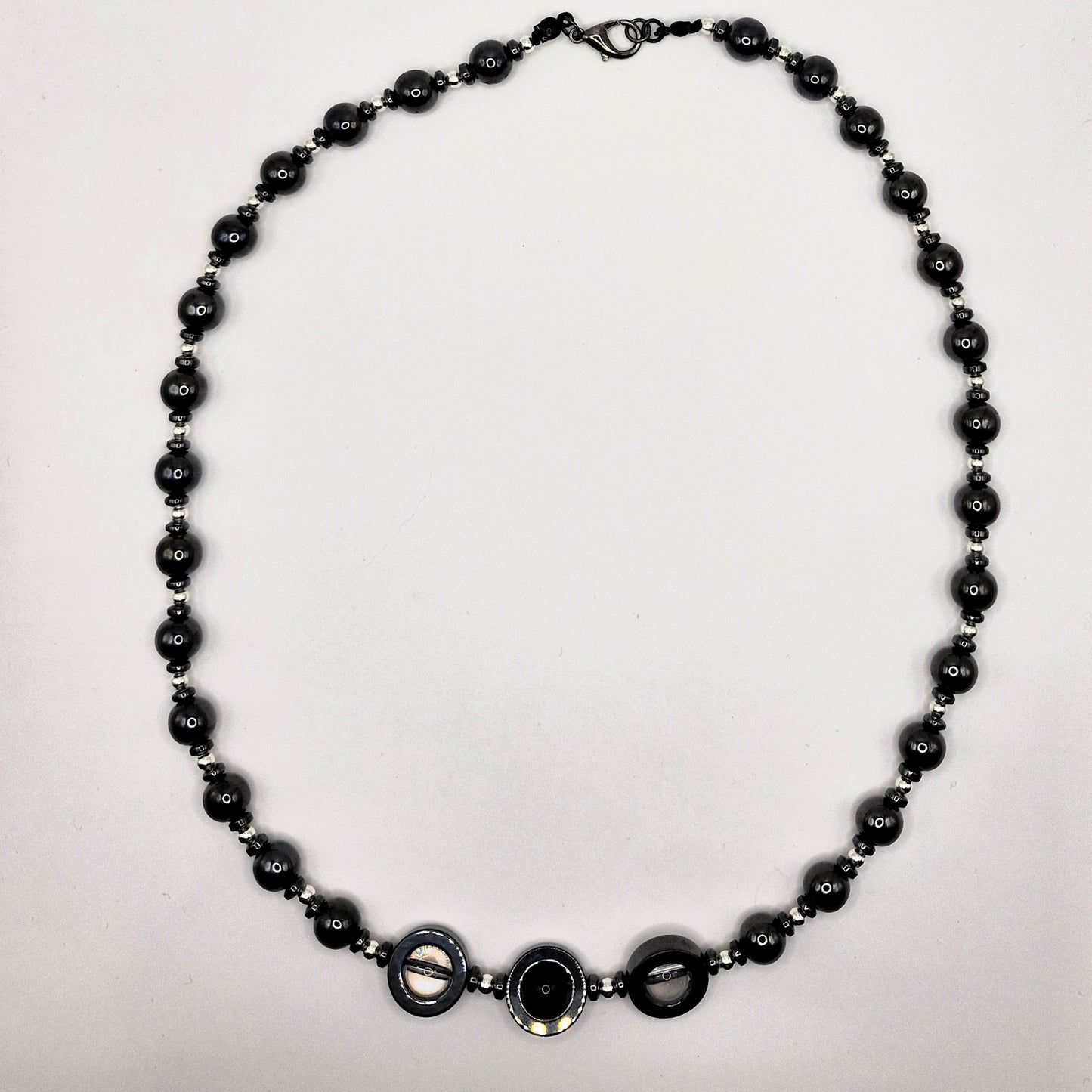 DARK - necklace made of hematite stone 56cm