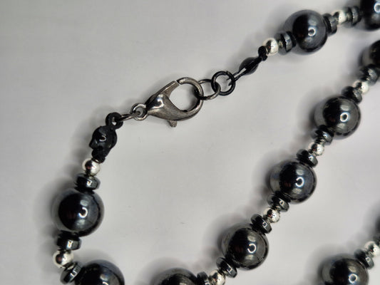 DARK - necklace made of hematite stone 56cm
