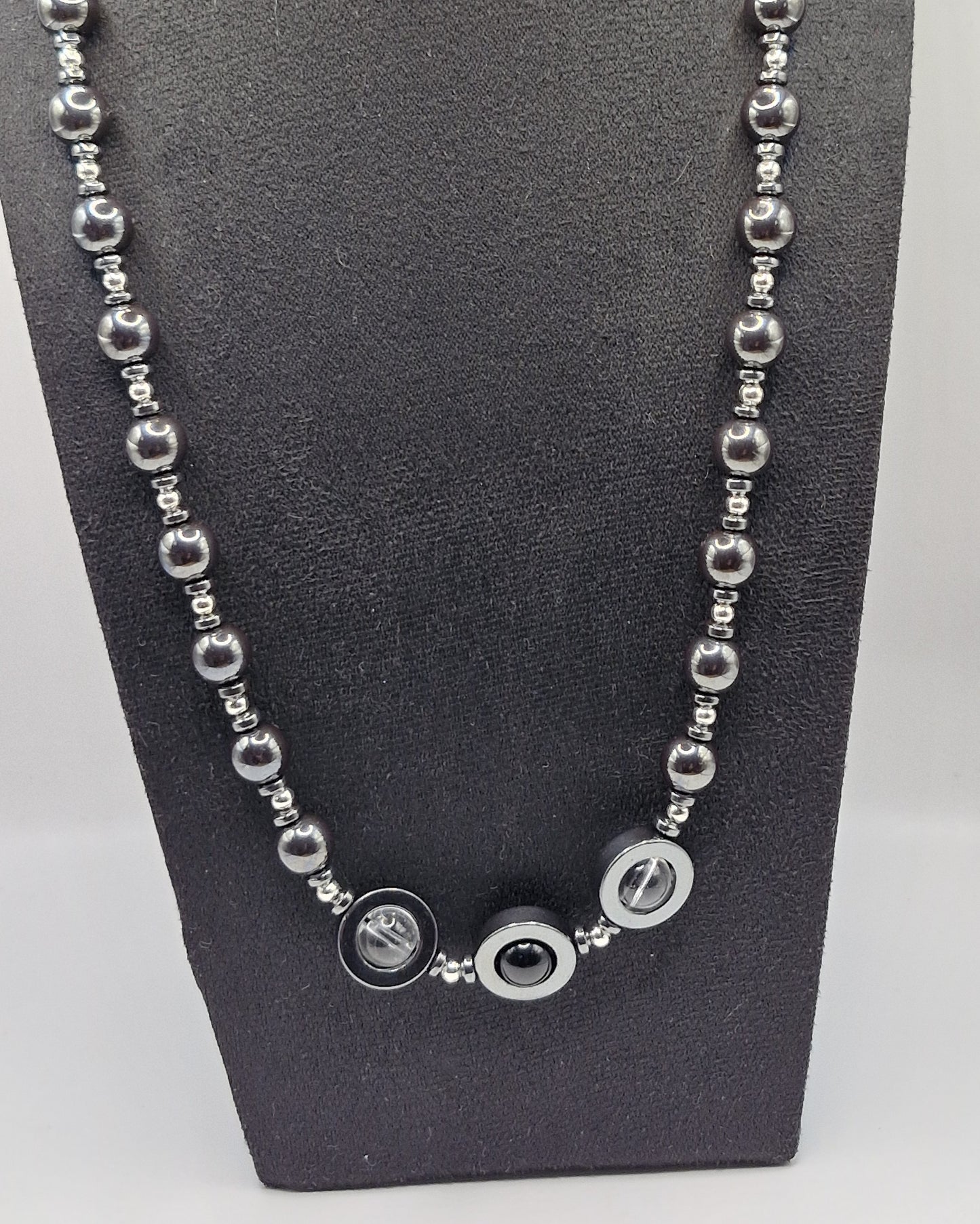 DARK - necklace made of hematite stone 56cm
