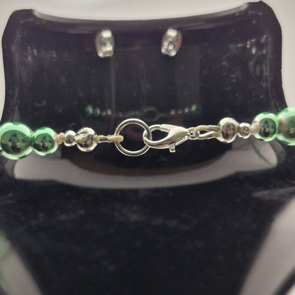 GREEN Vihreä Korusetti - Aventuriini & Hemaatti Kaulakoru + Korvakorut