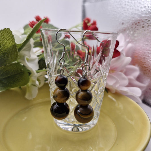 TIGER - tiger's eye stone earrings