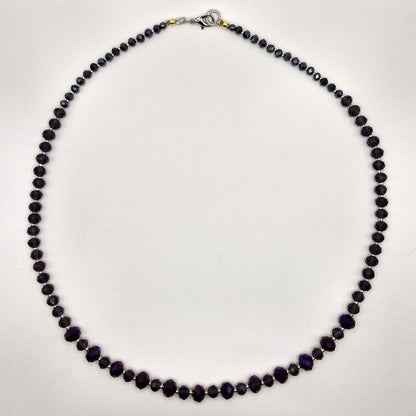 FASETTI Lasikaulakoru - Fasettihiottu Kristalli 54cm Käsinsolmittu