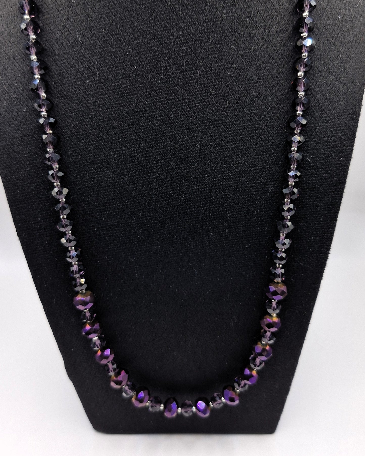 FASETTI Glass Necklace - Faceted Crystal 54cm Hand knotted