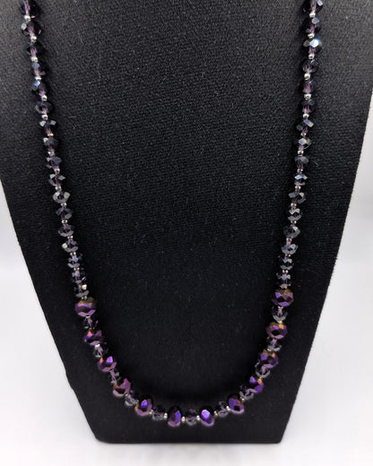 FASETTI Lasikaulakoru - Fasettihiottu Kristalli 54cm Käsinsolmittu