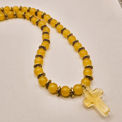 Keltainen Lasikaulakoru - Auringonkeltaista Eleganssia