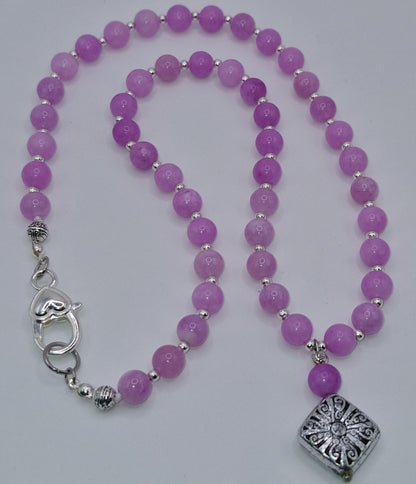 HEMPEYS - pink necklace made of Amethyst stone 60cm