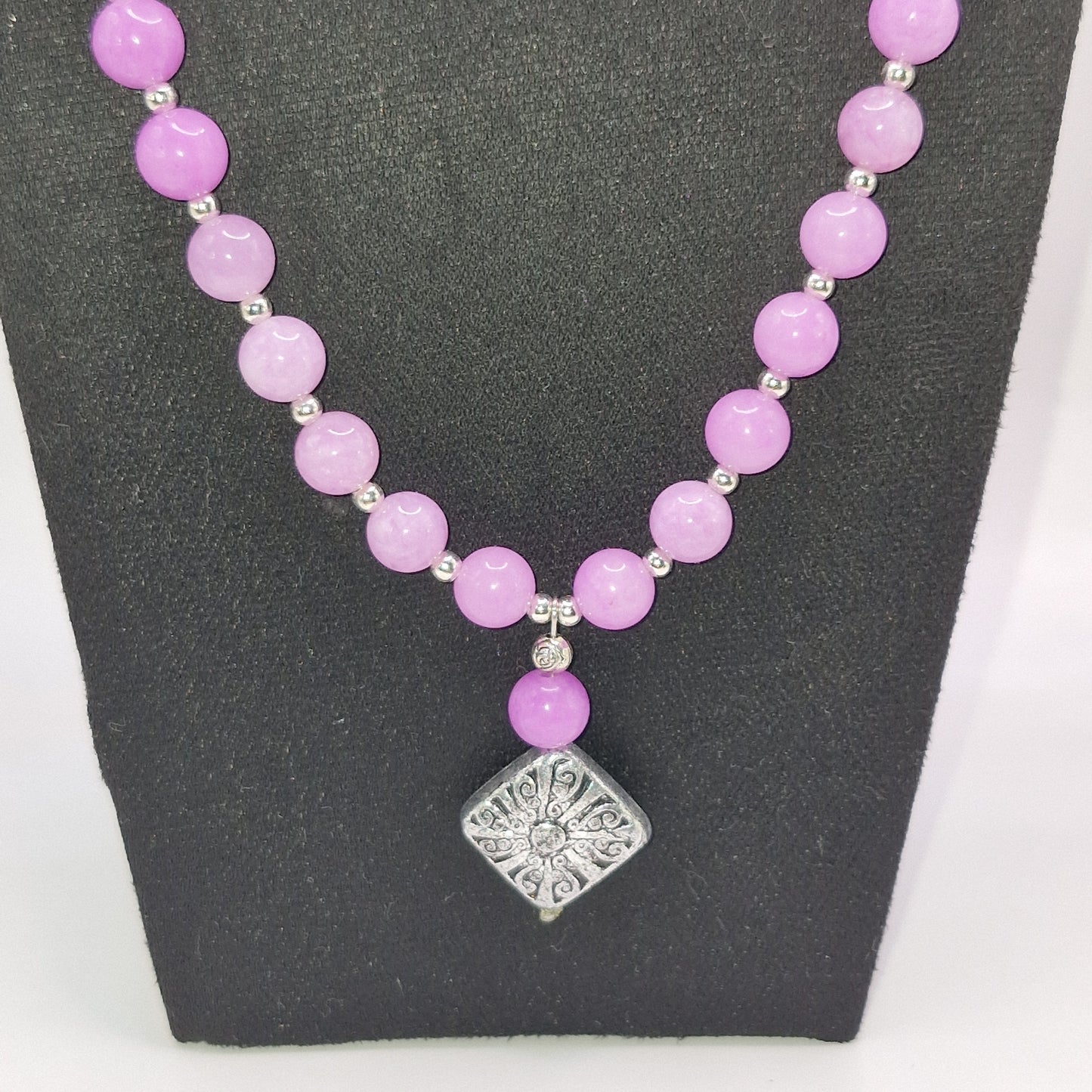 HEMPEYS - pink necklace made of Amethyst stone 60cm