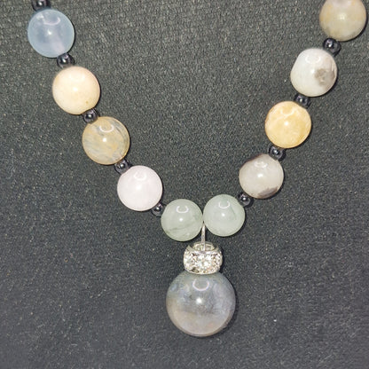 EARTH Necklace Made of Natural Stones 47.5cm - Adjustable Grounding Power Jewelry