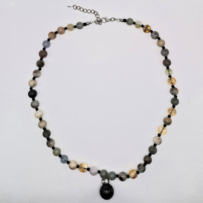 EARTH Necklace Made of Natural Stones 47.5cm - Adjustable Grounding Power Jewelry