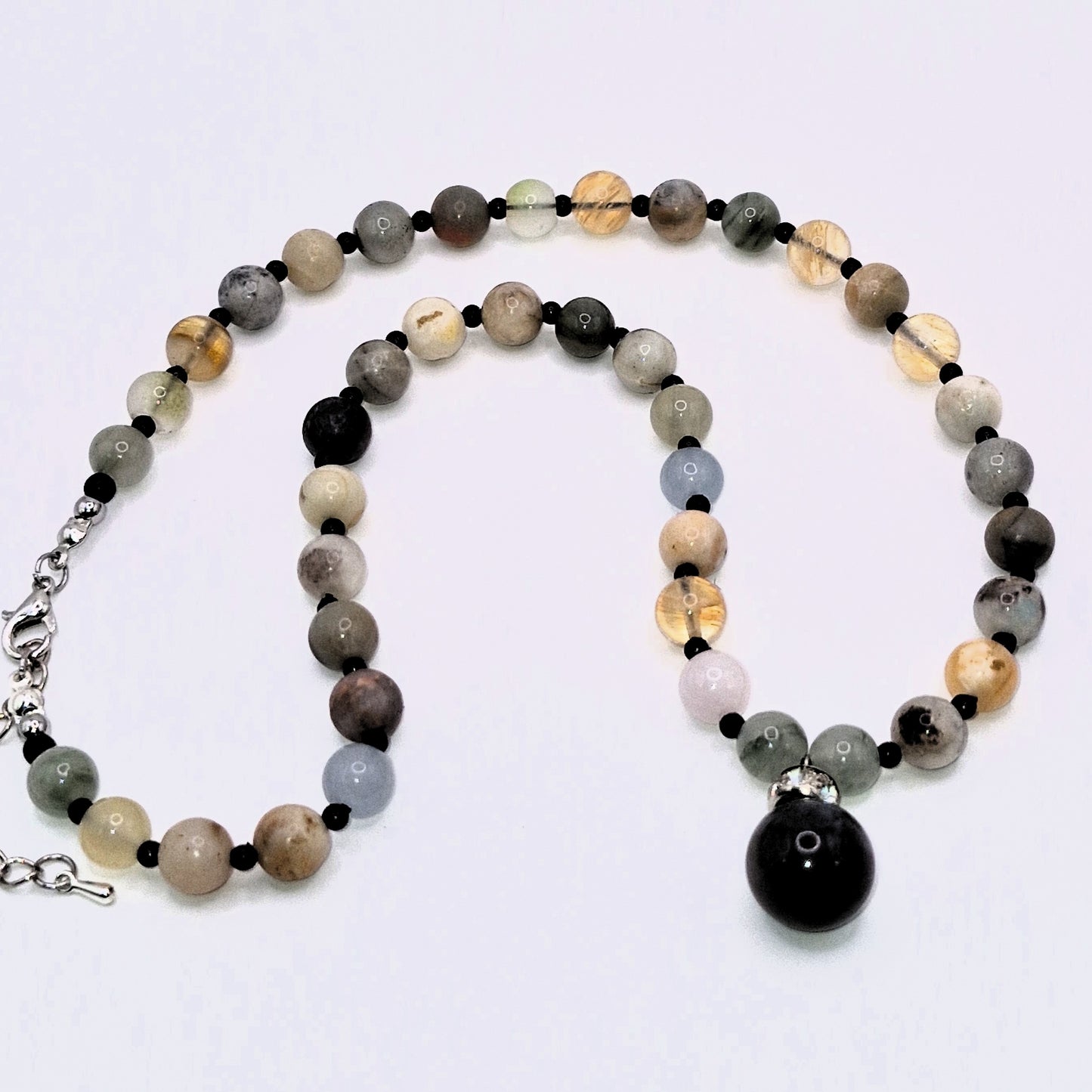 EARTH Necklace Made of Natural Stones 47.5cm - Adjustable Grounding Power Jewelry