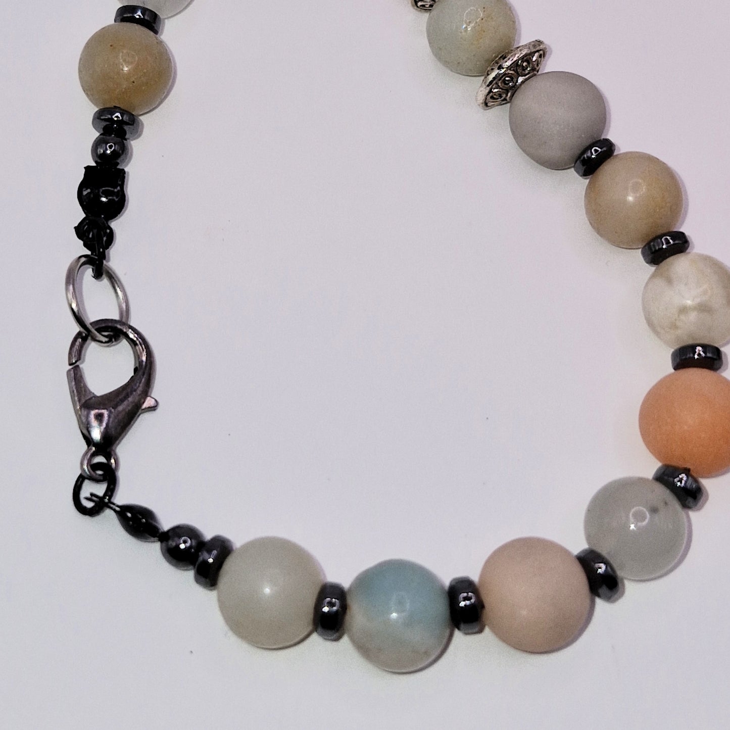EARTH Stone Necklace with Cross 48cm - Grounding Spiritual Power Jewelry