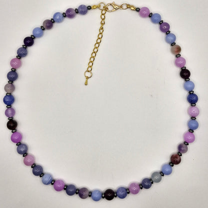 HAPPY - stone necklace made of natural stones 45cm