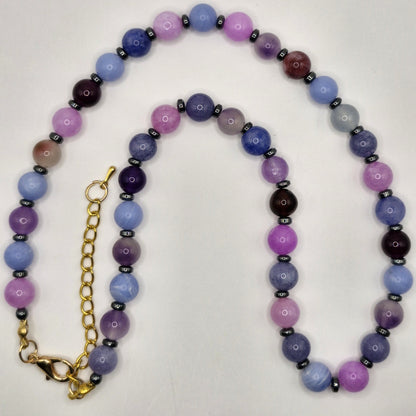 HAPPY - stone necklace made of natural stones 45cm