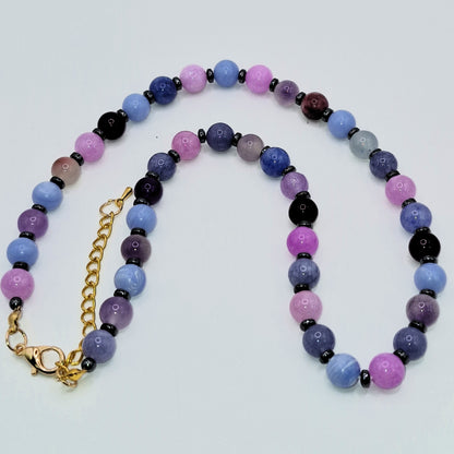 HAPPY - stone necklace made of natural stones 45cm