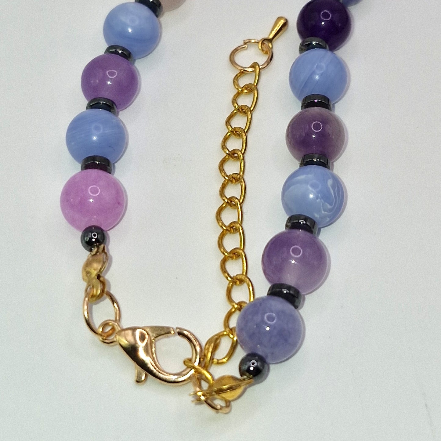 HAPPY - stone necklace made of natural stones 45cm