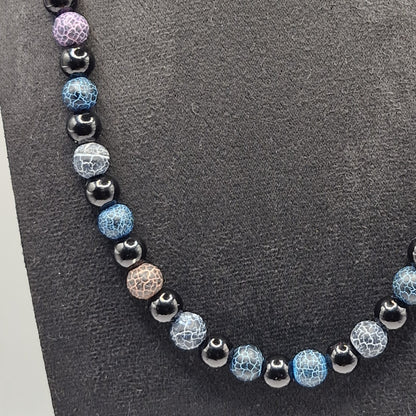 AGATHALSBAND 44 cm MAGNETISKT LÅS - Premium Kraftsten med Akryl