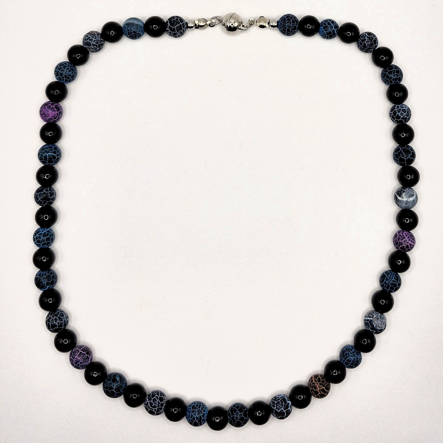AGATE Necklace 44cm Magnetic Clasp - Premium Power Stone with Acrylic