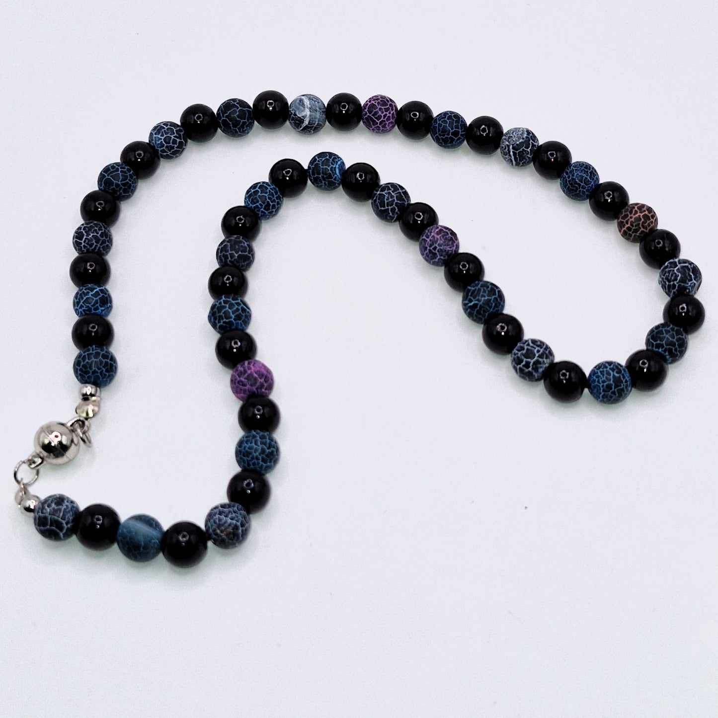 AGATE Necklace 44cm Magnetic Clasp - Premium Power Stone with Acrylic