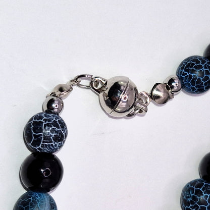 AGATHALSBAND 44 cm MAGNETISKT LÅS - Premium Kraftsten med Akryl