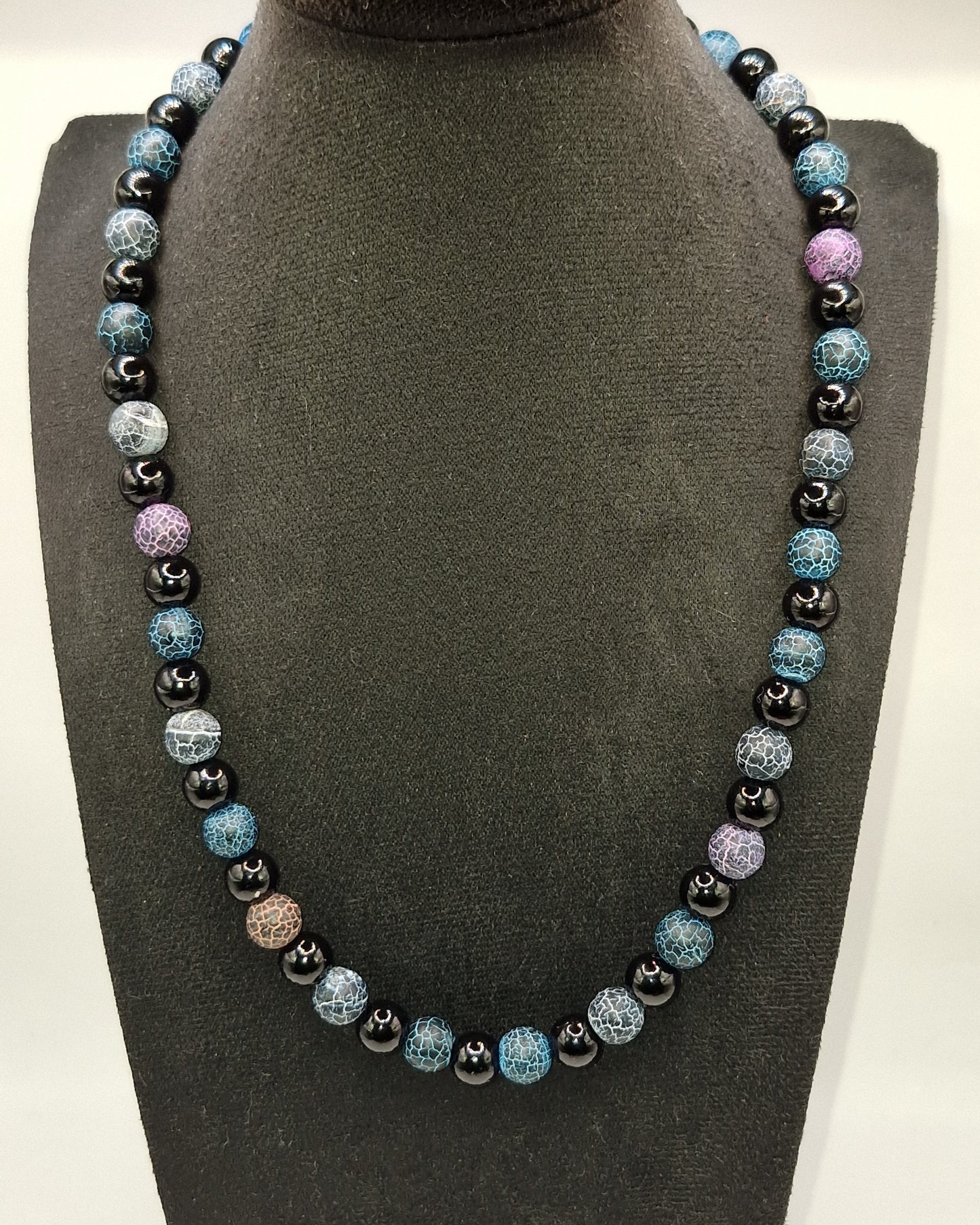 AGATE Necklace 44cm Magnetic Clasp - Premium Power Stone with Acrylic