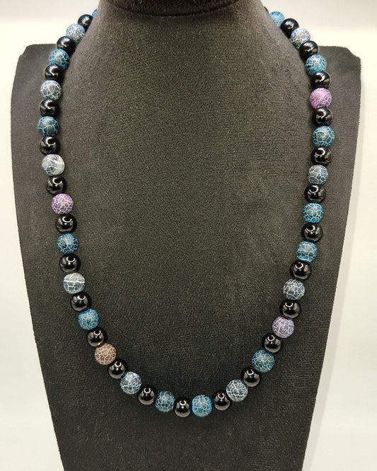 AGATE Necklace 44cm Magnetic Clasp - Premium Power Stone with Acrylic