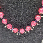 PUNAHERUKKA Punainen Kaulakoru Lasihelmistä 51cm - 