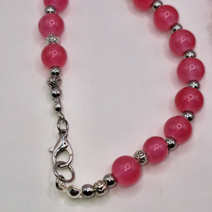 PUNAHERUKKA Punainen Kaulakoru Lasihelmistä 51cm - Käsinsolmittu Eleganssi