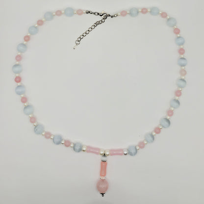 HAPPY - pink stone necklace 52cm