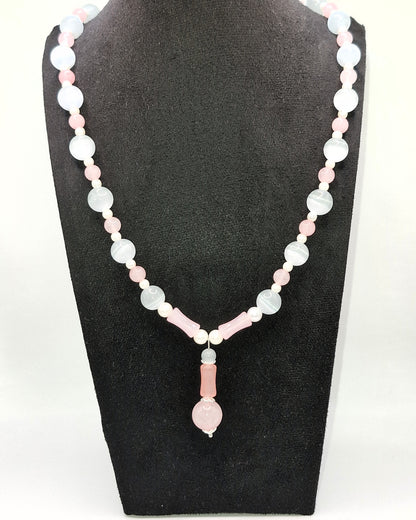 HAPPY - pink stone necklace 52cm