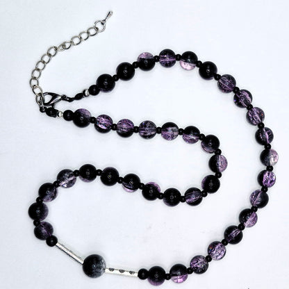 LILA Violetti Lasikaulakoru 44cm - Säädettävä Pituus + 5cm Lisäketju
