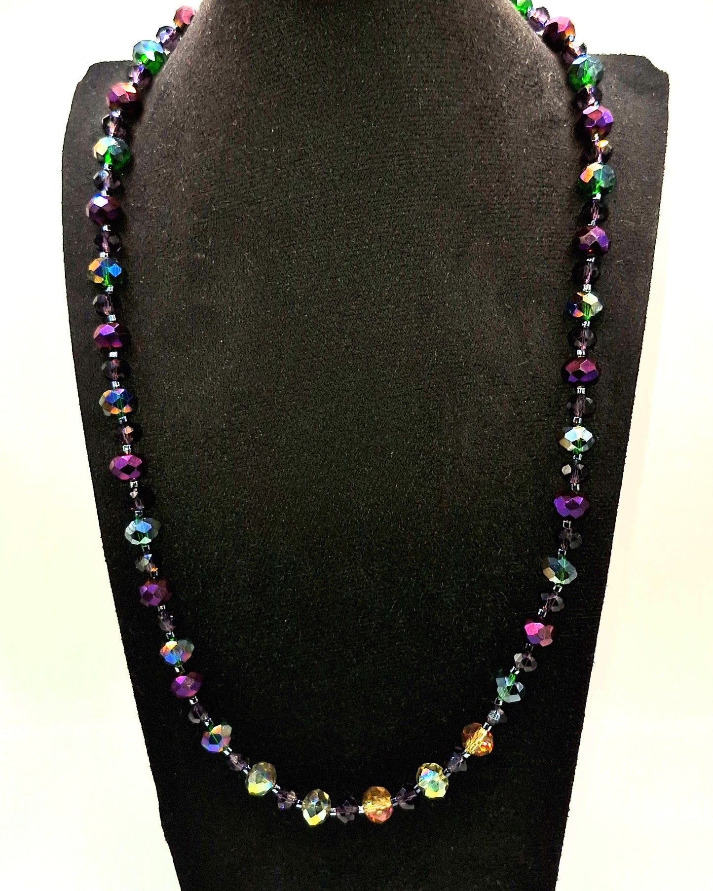 FASETTI Glass Necklace 51cm - Faceted Crystal Hand Knotted