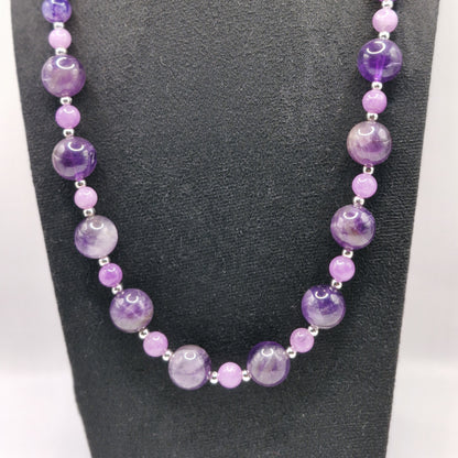 PURPLE LACE Necklace - Agate 50cm Handmade Elegance