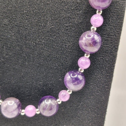 PURPLE LACE Necklace - Agate 50cm Handmade Elegance