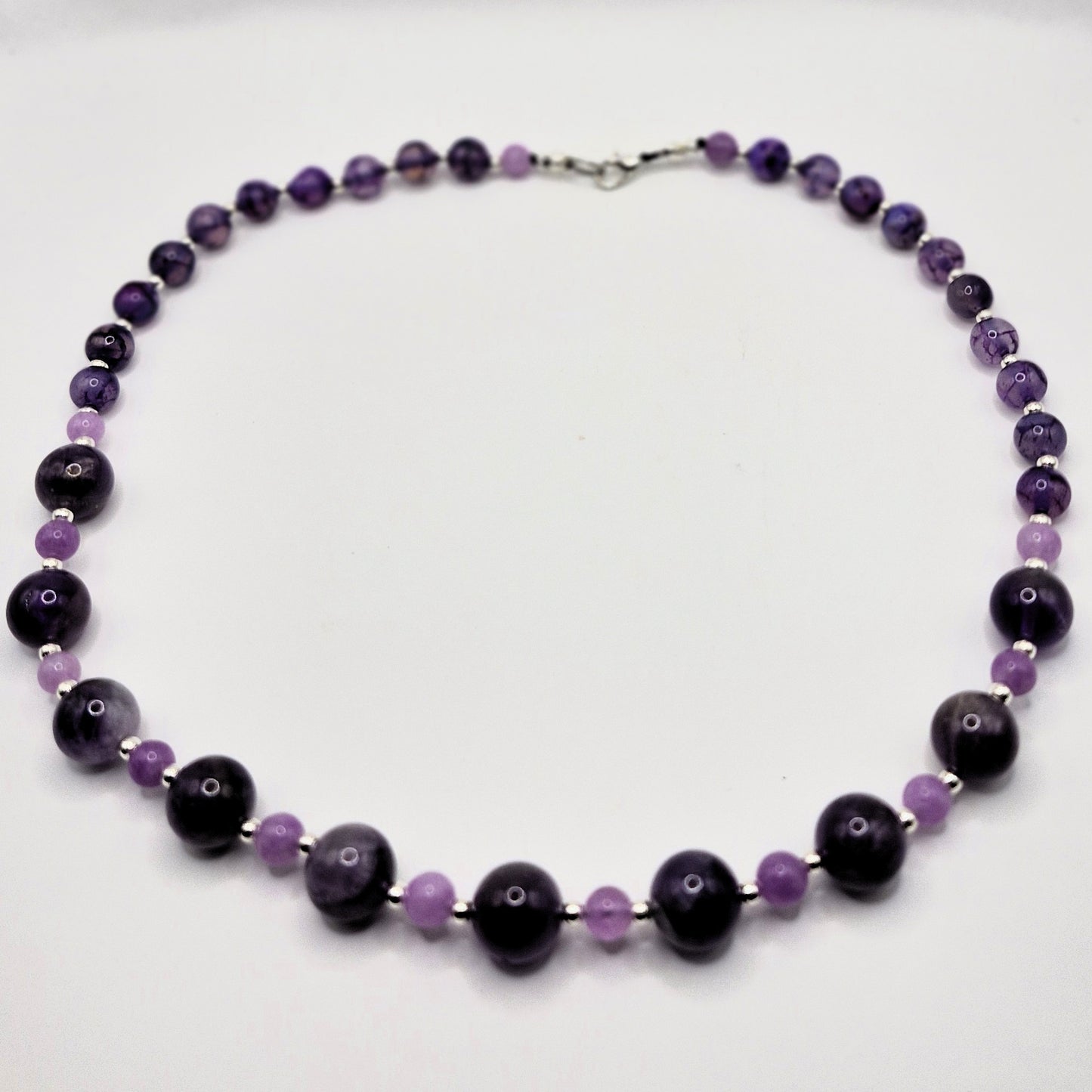 PURPLE LACE Necklace - Agate 50cm Handmade Elegance