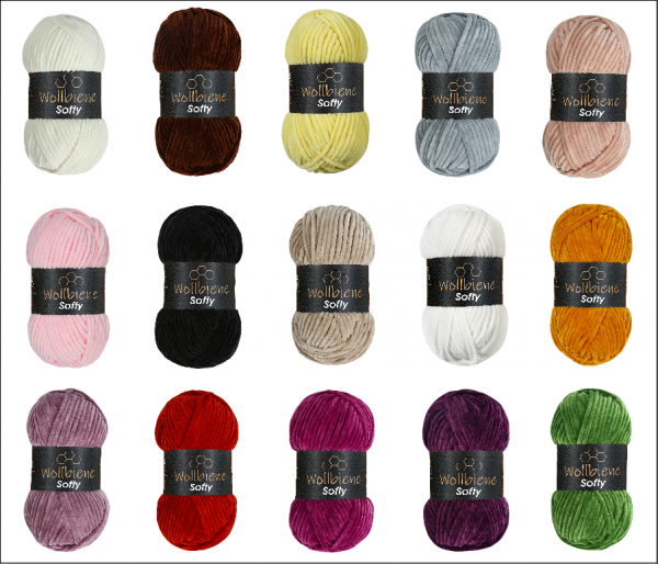 Wollbiene Softy Chenille Lanka 100g - Super Bulky Pehmeä Samettilanka