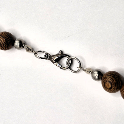 TIGER - hand-knotted necklace made of Tiger's Eye and Hematite 45cm