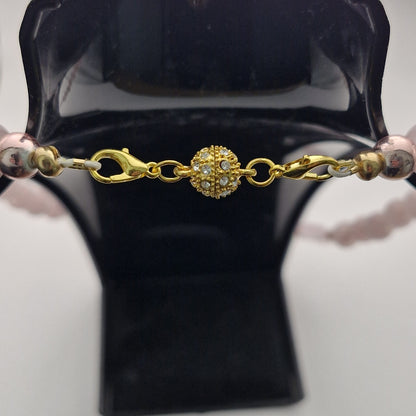 HEMPEYS Pinkki Korusetti - Kissansilmäseleniitti & Lasi Kaulakoru + Korvakorut