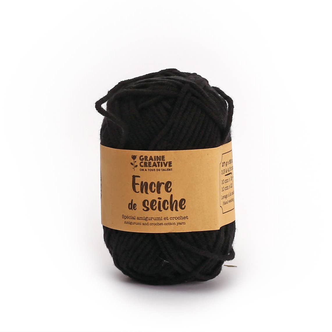 Graine Créative Musta Puuvillalanka 27g n. 55m - Amigurumi