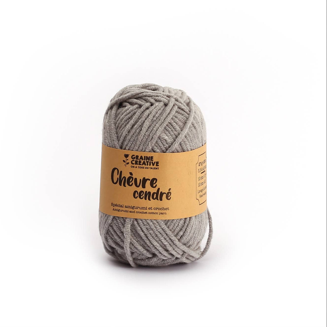 Graine Créative Vaaleanharmaa Puuvillalanka 27g n. 55m - Amigurumi