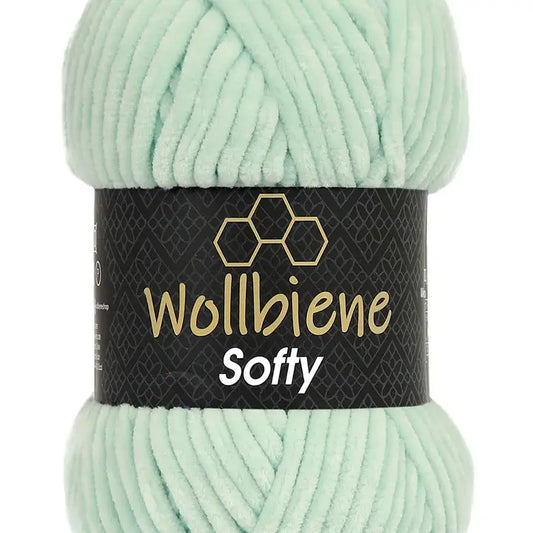 Wollbiene Softy Chenille Lanka 100g - Minttu 06 - Super Bulky Pehmeä Samettilanka