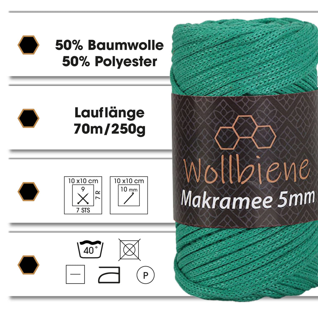 Macrame-lanka 5mm | 70m | Solmimiseen ja käsitöihin