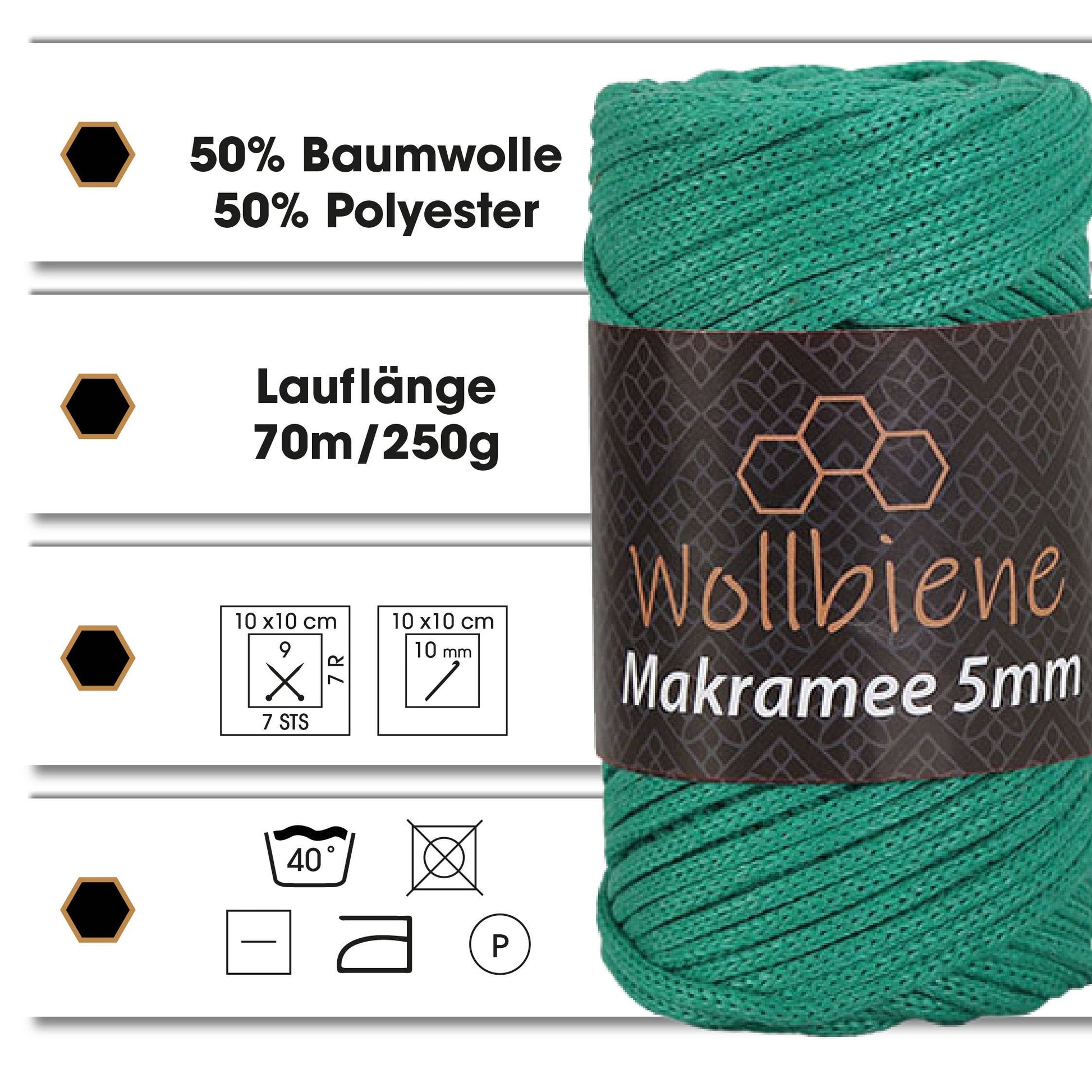 Macrame-lanka 5mm | 70m | Solmimiseen ja käsitöihin