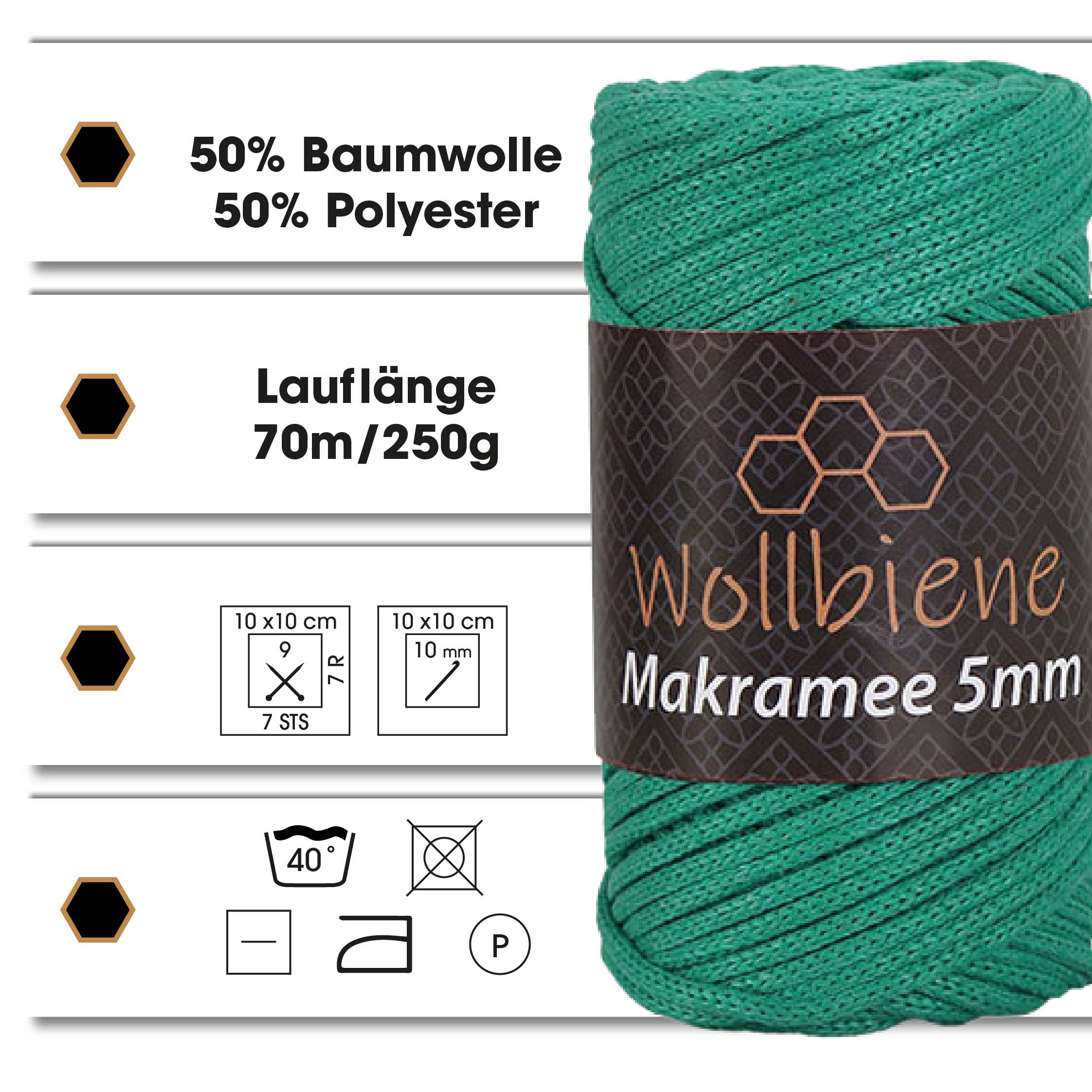 Macrame-lanka 5mm | 70m | Solmimiseen ja käsitöihin